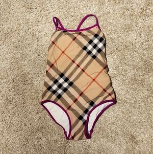 AUTHENTIC Girls Burberry Check one-piece swimsuit, size 8Y (120)